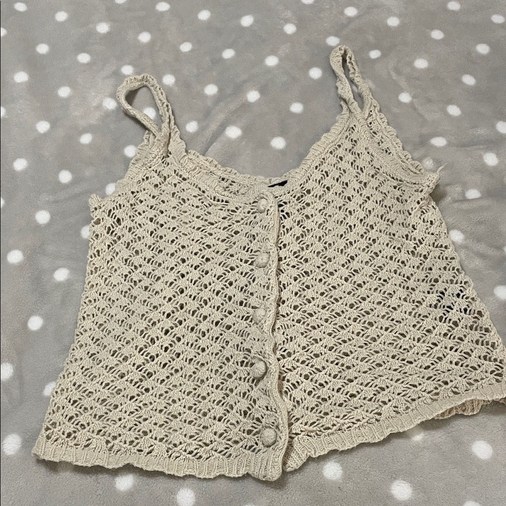 Crochet Button-Up Tank Top